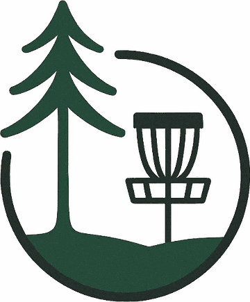 Tjader Acres logo — pine tree and disc golf basket